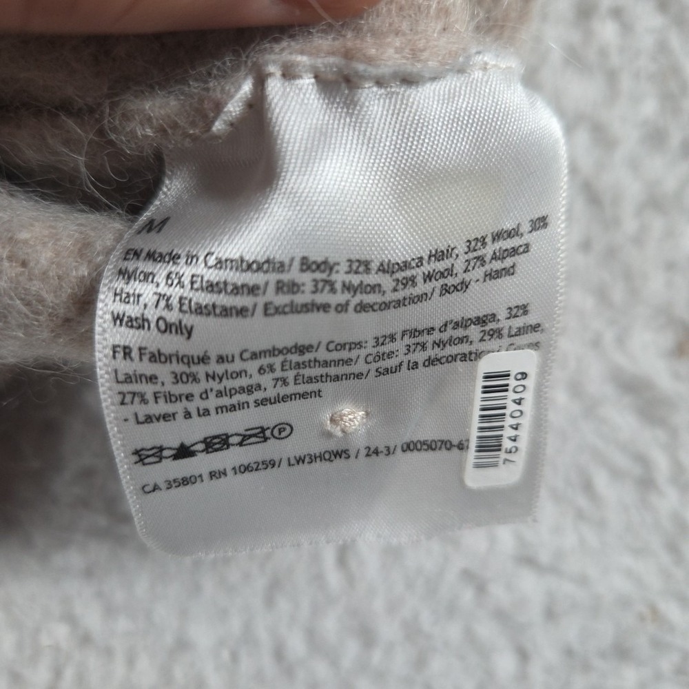 Lululemon Womens Alpaca Wool-Blend Cardigan Sweater Size Medium Button Up - Picture 5 of 9